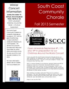 South Coast Community Chorale - Open Rehearsals!
