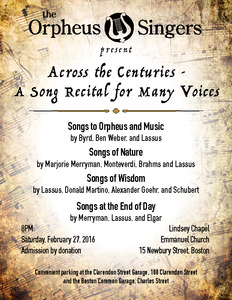 Across the Centuries: A Song Recital for Many Voices