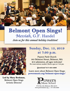 Belmont Open Sings: G.F. Handel's "Messiah"