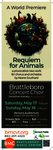 Requiem for Animals World Premiere