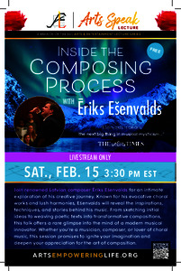 Inside the Composing Process with Ēriks Ešenvalds