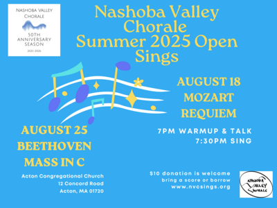 Nashoba Valley Chorale Summer Sings