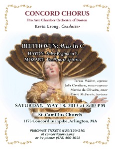 Haydn: Salve Regina; Beethoven: Mass in C; Mozart Veni Sancte Spiritus