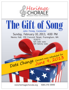 Heritage Chorale Pops Concert- "A Gift of Song"