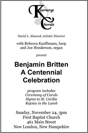 Benjamin Britten, a Centennial Celebration