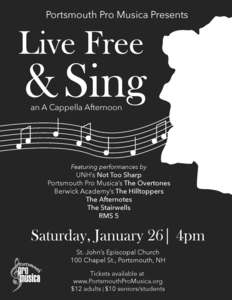 "Live Free and Sing" A Cappella Festival