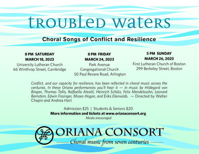 Troubled Waters: Choral Songs of Conflict and Resilience