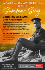 Summer Sing: Vaughn Williams Dona Nobis Pacem